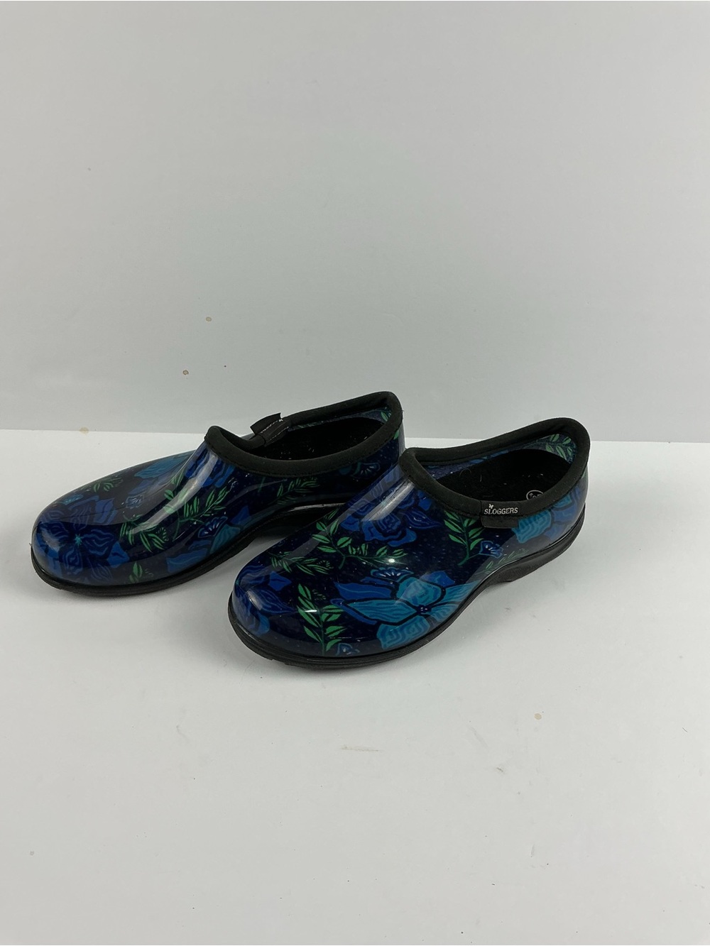 Sloggers Blue Floral Waterproof Slip-On Clogs